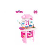 Кухня с подсветкой, звуковыми эффектами и холодным паром (розовая) 6696 (Тех)