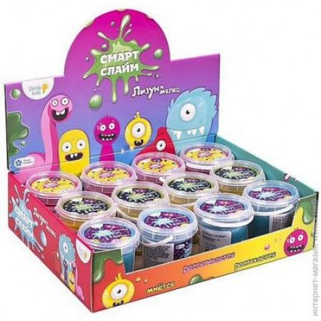 Лізун (слайм) Іграшка Genio Kids Смарт Слайм Лізун-м'ялка Космічний (в асортименті) (SLI02