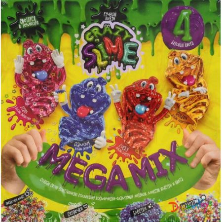 Набір для проведення дослідів "Crazy Slime 4в1" Лізун/Слайм своїми руками, рос., в кор. 19*18*4см Артикул: SLM-03-01