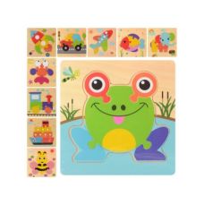 Деревянная игрушка Пазлы MD 2178  транспорт/животные, 10видов, в кульке, 15-15-0,5см