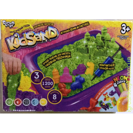 Кінетичний пісок "KidSand" (1200 г) з пісочницею (рос) KS-02-02