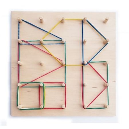 Математичний планшет 5x5, резиночки, геоборд А373. Komarovtoys, розмір 21*21 (геоборд)