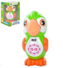 Інтерактивна іграшка, LIMO TOY аудіо-казки, папуга, сенс, навч, муз (УКР), світло, бат., в кор. 16*27*15см FT0041