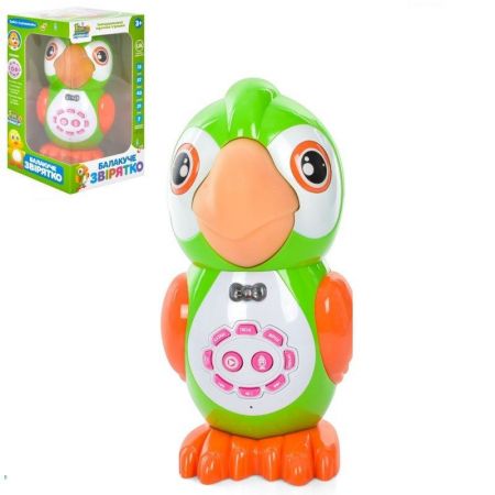 Інтерактивна іграшка, LIMO TOY аудіо-казки, папуга, сенс, навч, муз (УКР), світло, бат., в кор. 16*27*15см FT0041