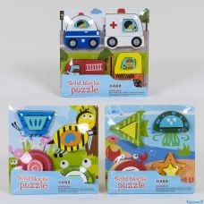 Дерев'яний 3D Пазл-вкладиш З 39105 3 види, в коробці