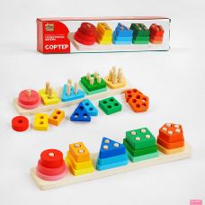гр Дерев`яна гра "Геометричні фігури" 27189  "4FUN Game Club wood", в коробці 