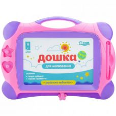 Магнітна Досточка Для Малювання PL-7015 + 2 Штампи (Рожевий)