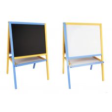 Мольберт 2-стр. с полкой, магнитный МИНИ 82*54см (поле 50*40см), крашеный желто-голубой MPKм2