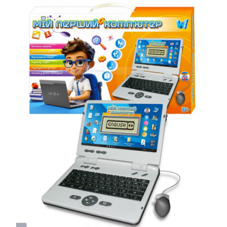 Детский ноутбук WToys 88777 (учебный, мышка, на батарейках)