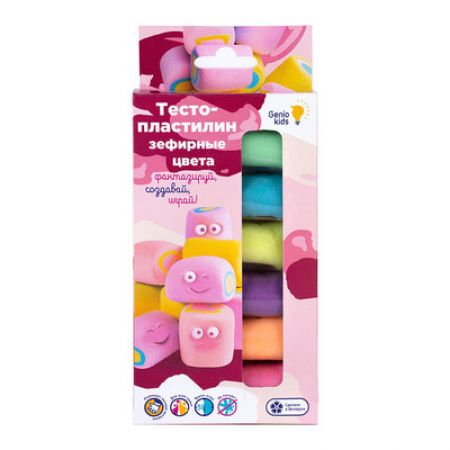 Набір для ліплення Genio Kids Тісто-пластилін зефірний 6 кольорів (TA1089)