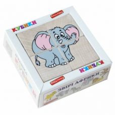 Кубики склади малюнок дикі тварини. (Komarovtoys Т611)