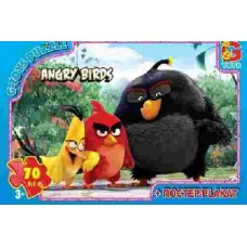 Пазли із серії "Angry Birds", 70 пазлів, розмір полотна 21*30см, кор.19*13*3см