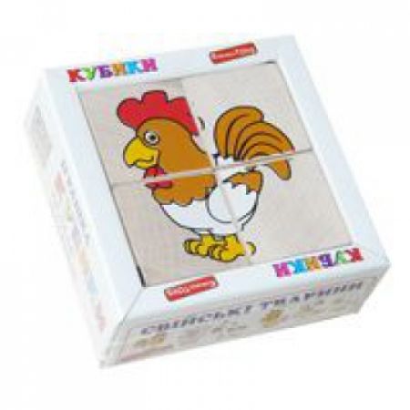 Кубики склади малюнок Домашні тварини. (Komarovtoys Т609)