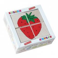 Кубики склади малюнок фрукти-ягоди. (Komarovtoys Т606)