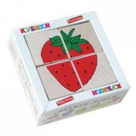 Кубики склади малюнок фрукти-ягоди. (Komarovtoys Т606)